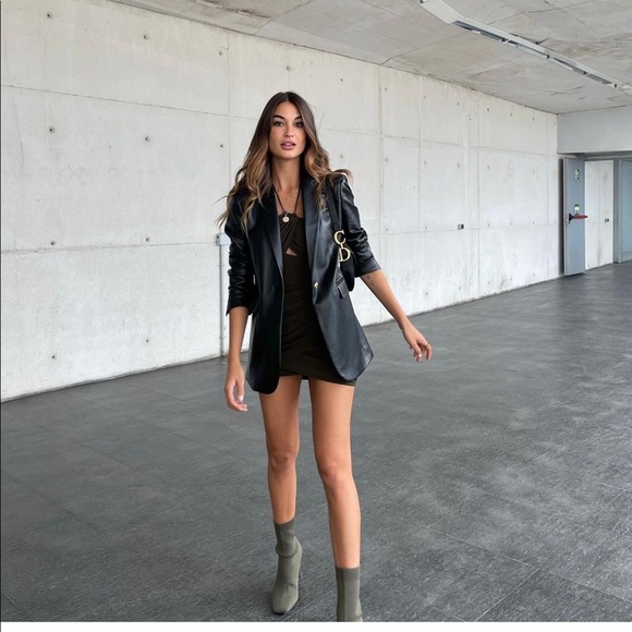 Zara faux leather blazer blogger’s fav size Large - Picture 13 of 16